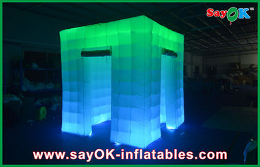Event Booth Displays 2 Opening Door Cube Light Inflatable Photo Booth With Top Led