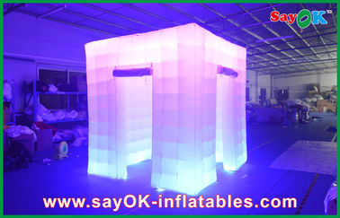 Event Booth Displays 2 Opening Door Cube Light Inflatable Photo Booth With Top Led