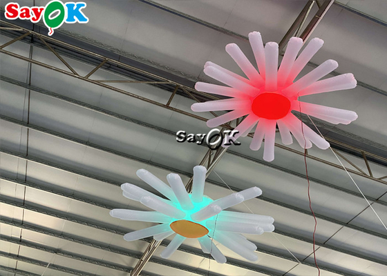 Giant Inflatable Hanging Flower With LED Lights Multi Color Wedding Decoration