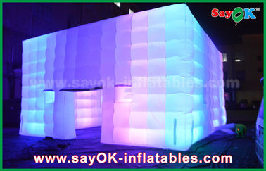 tent inflatable Outdoor PVC Coated Giant Cube Inflatable Tent With Color Change Light / Air Blower