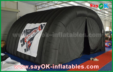 Air Inflatable Tent Black 210D Oxford Tunnel Inflatable Camping Tent With Logo Print Total Dark