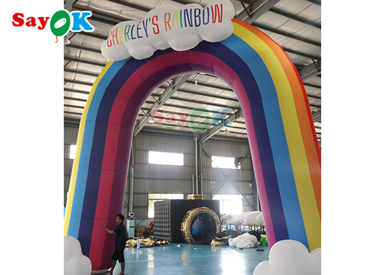 Rainbow Inflatable Arch Colorful Advertising Blow Up Gate For Decoration