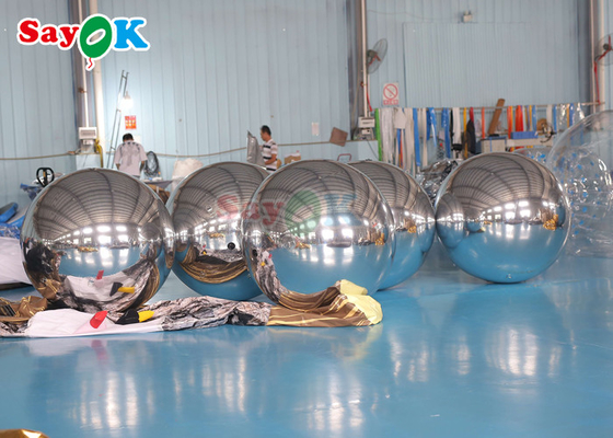 Gold Mirror Ball PVC Nightclub Inflatable Balloon Disco Party Wedding Gold Silver Floating Sphere Inflatable Mirror Ball