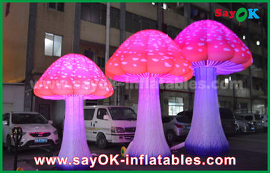190T Nylon Red 2 - 5 M Mushroom Inflatable Led Light For Advertising / Decoration