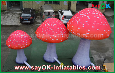 190T Nylon Red 2 - 5 M Mushroom Inflatable Led Light For Advertising / Decoration