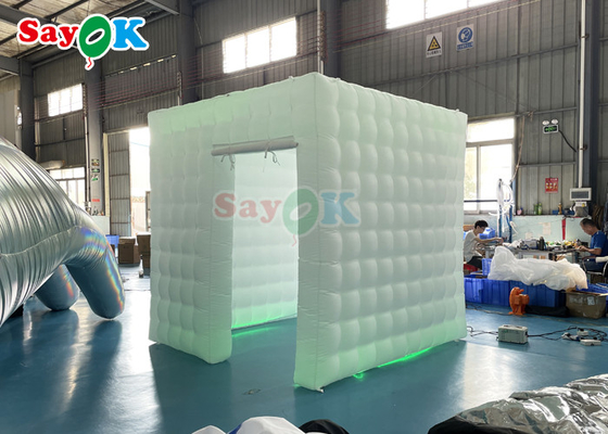 Wholesale White Inflatable LED Photo Booth Portable Inflatable Square Single Door Photo Booth