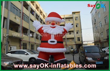Custom Height Inflatable Holiday Decorations , Outdoor Inflatable Santa Claus