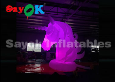 Inflatable Model Giant Blow Up Lighting Unicorn Cartoon Characters For Advertisement SGS UL