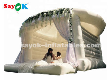 Commercial Outdoor White Inflatable Bounce For Wedding Customized Size