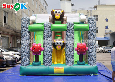 Bouncy Castle With Slide 6*4m Animal Theme Party Inflatable Bouncer Slide For Advertising
