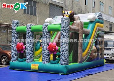 Bouncy Castle With Slide 6*4m Animal Theme Party Inflatable Bouncer Slide For Advertising