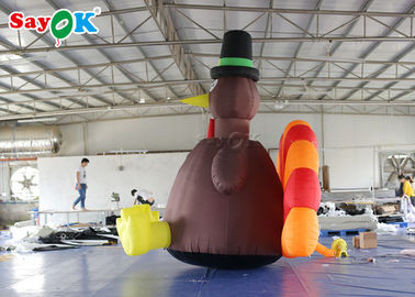 4 Meter Inflatable Turkey Decoration With Air Blower For Thanksgiving Day