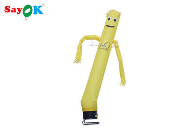 Dancing Air Man Yellow Checked Fabric Inflatable Air Dancer Balloon For Stage Decoration