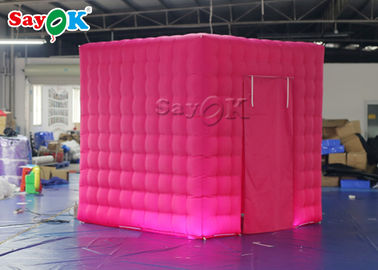 Event Booth Displays Square Double Middle Door Video Inflatable Photo Booth With Led Light