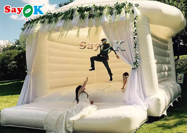 Commercial Inflatable Bounce For Wedding Party / White Bouncy Castle