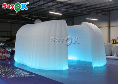 Inflatable Yard Tent 6.5x2.4mH Trade Show White Inflatable Dome Tent With LED
