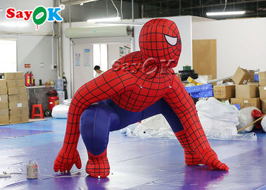 Blow Up Cartoon Characters Super Hero 2.5m Red Inflatable Spiderman For Ceremony Decoration