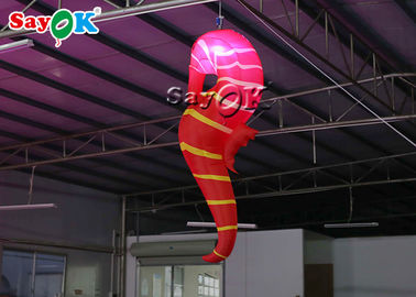 Club Decoration 2m  Red Inflatable LED Lighting Hippocampus
