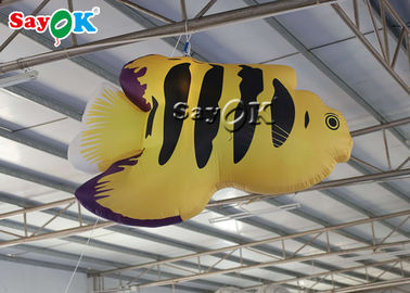 Amusement Parks Yellow Tropical Fishes 2m Inflatable Lighting Decoration