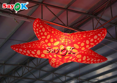 Events Party Decorating Hanging 2m Red LED Inflatable Sea Star