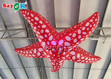 Store Decorative 3m Hanging Led Lighting Inflatable Starfish