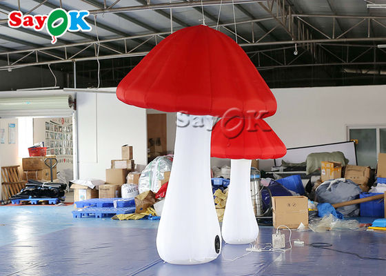 Red 2m Oxford  Inflatable Mushroom Model For Advertising