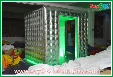 Inflatable Photo Studio Sliver Outside White Inside Photo Booth Tent Inflatable With Two Doors