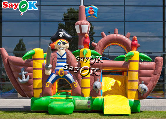Outdoor Pirate Jump Castle Inflatable Trampoline With Slide For Children