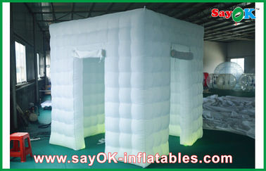 Inflatable Photo Booth Enclosure 2 Doors Inflatable Photo Booth LED Light 2.5m Color Changed With Blower
