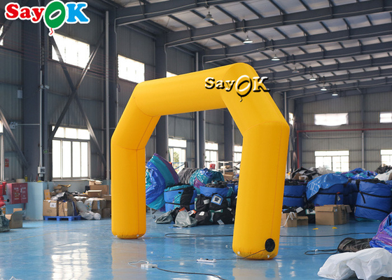 Yellow Custom Inflatable Arch PVC Tarpaulin , Inflatable Race Arch Logo Printing