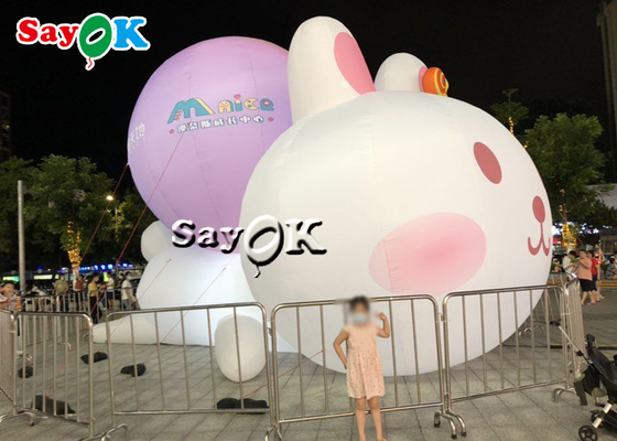 Inflatable Bunny Rabbits Inflatable Cartoon Characters With RGB Led Lighting Outdoor Mall Decor